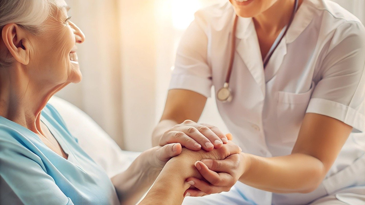 Older couple discussing retirement and long-term care planning at home