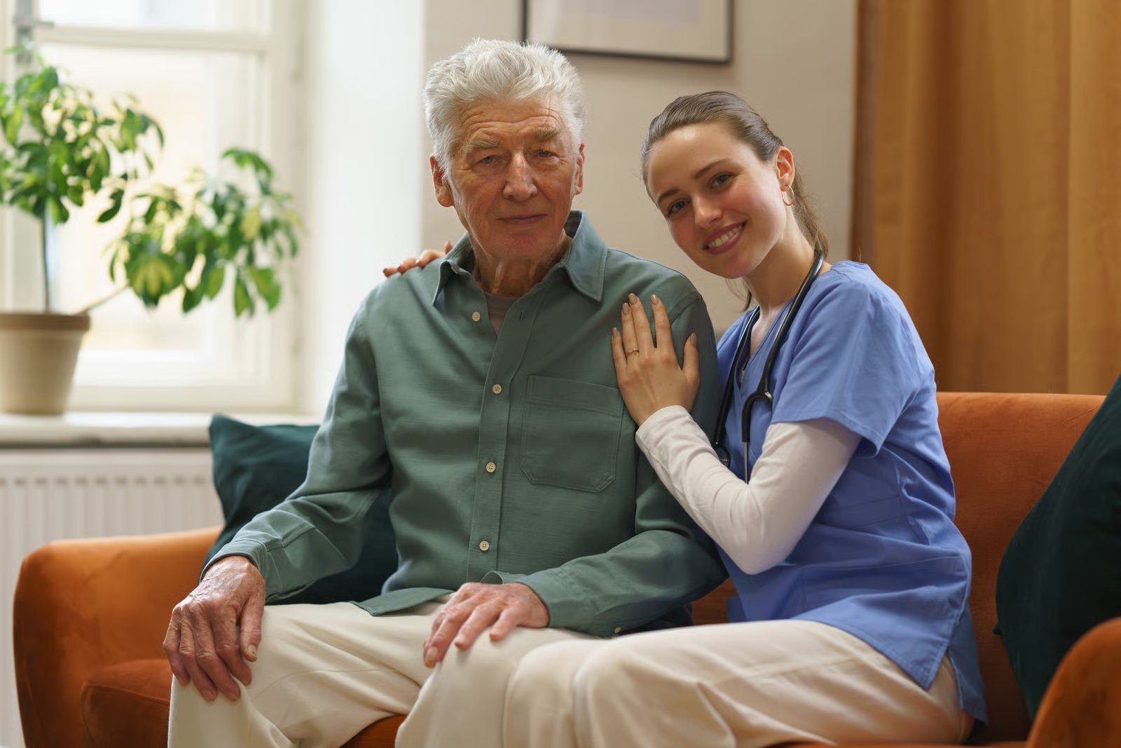 Couple at home discussing long-term care planning together