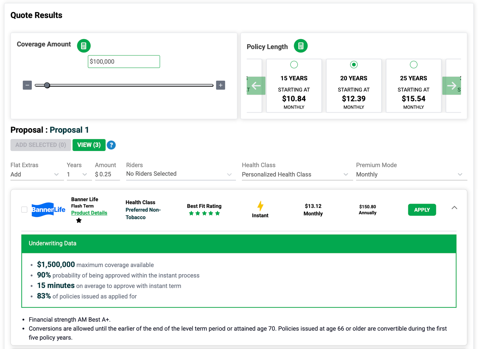 Data-driven technology showing carrier matching and approval probability